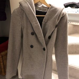 Zara Pea Coat - Short, light grey